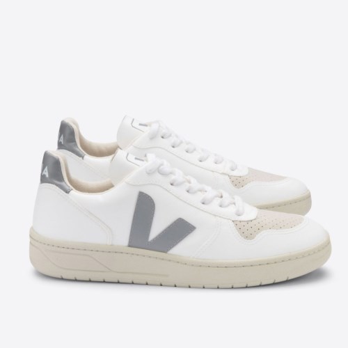 Veja V-10 CWL Mens Trainers White/Grey UK 96778